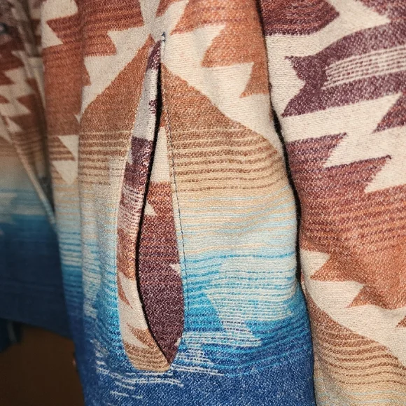 Pendleton Blue and Brown Southwestern Aztec Jacket - Picture 5 of 6